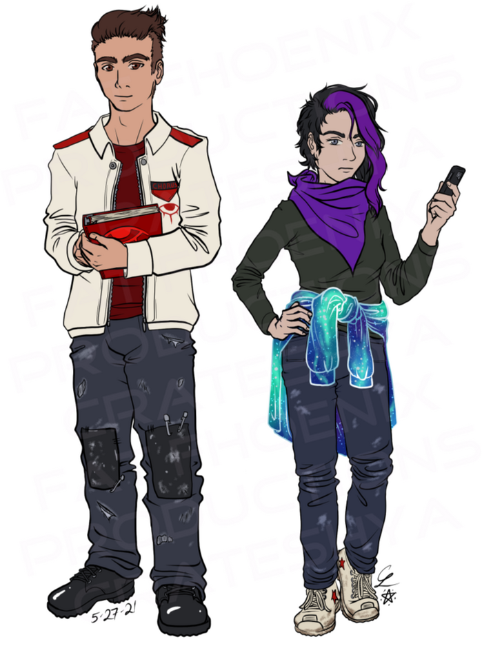 Aaron & RK (Flat colors full body commission, May 2021)